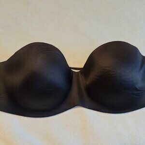 Victoria's Secret PINK 34C Black Strapless Bra Lightly Lined GUC! Pretty!